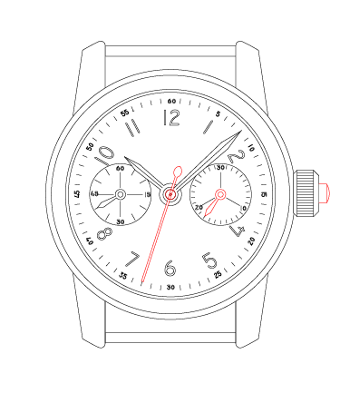 Chronographe bi-compax